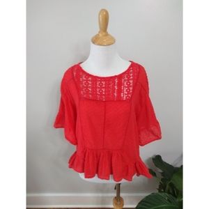 *SOLD* Knox Rose Swiss Dot Crochet Blouse